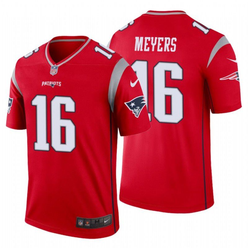 Men New England Patriots 16 Jakobi Meyers Nike Red Inverted Legend NFL Jersey